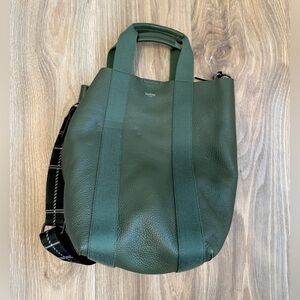 Botkier New York Womens Sutton Place Convertible Leather Shopper Tote Army Green